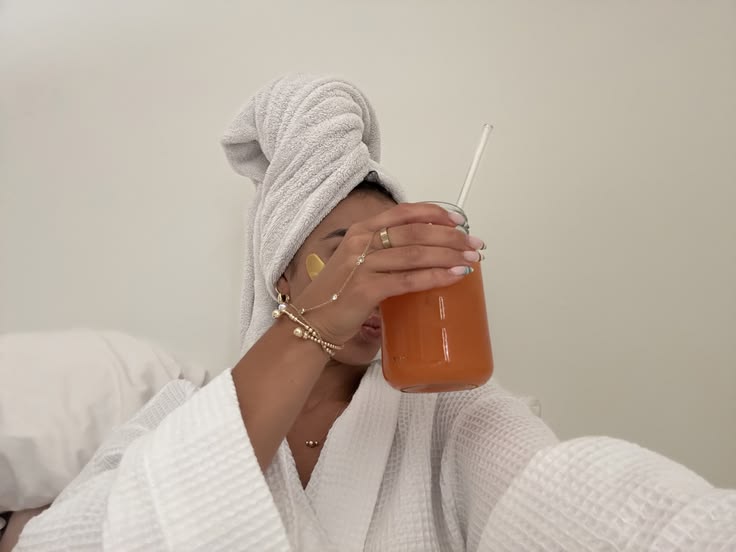 Girl with a head towel