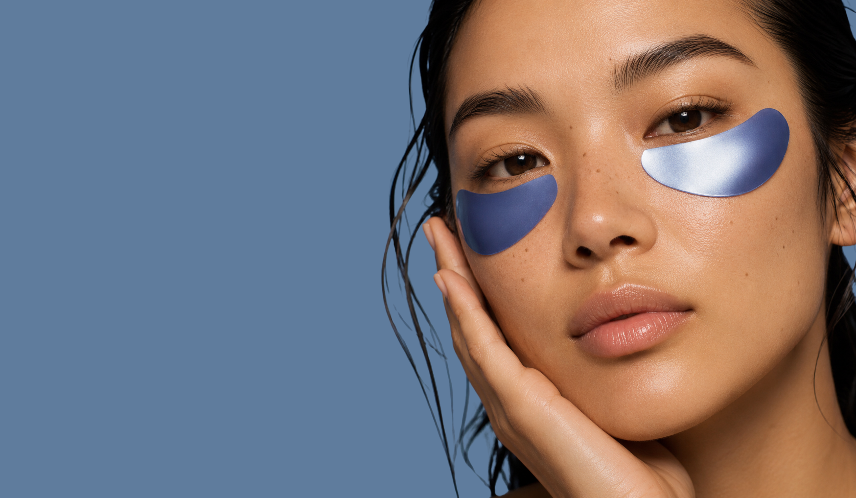 Girl with eye patches on